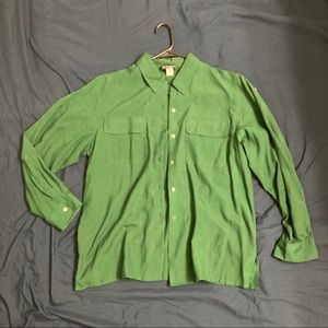 Emerald Green Silk Blouse